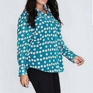 LANE BRYANT Sheer Polka Dot Blouse